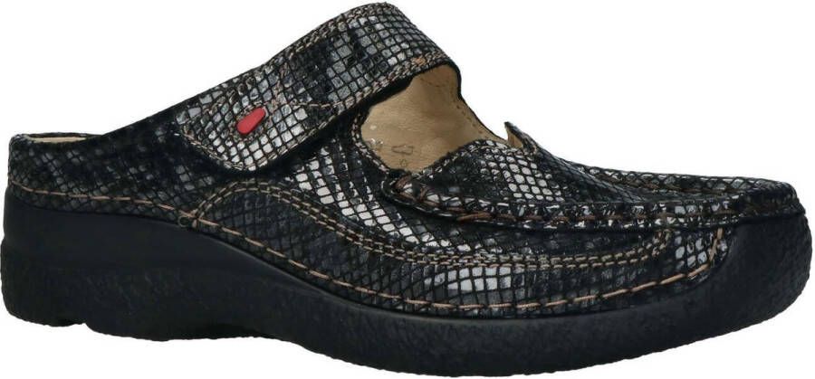 Wolky -Dames grijs donker slippers & muiltjes