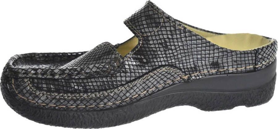 Wolky -Dames grijs donker slippers & muiltjes