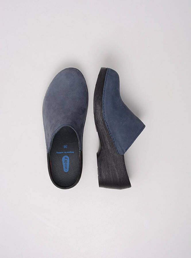 Wolky Dames Slippers 0607511-800 Clog Blue Blauw
