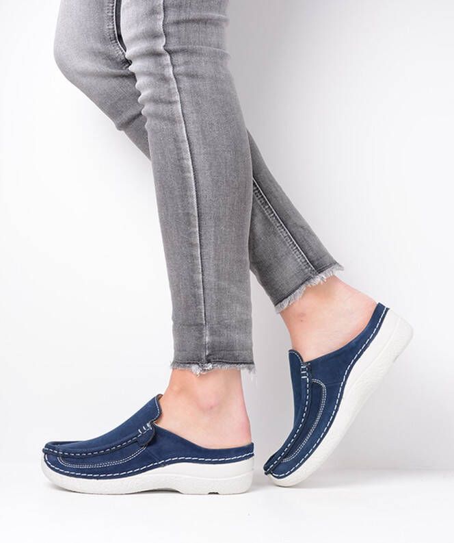 Wolky Dames Slippers 0620211-820 Roll Slide Antique Jeansblauw - Foto 6