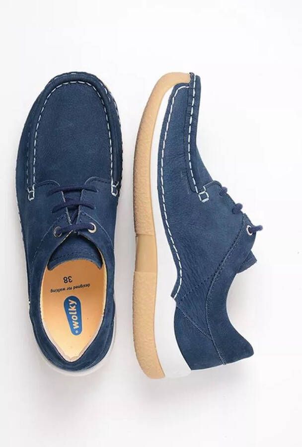 Wolky Dames Veterschoenen Celebration Antique Denim Blauw