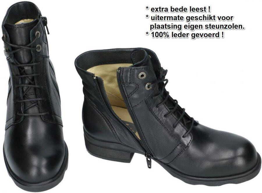Wolky -Dames zwart enkellaarzen