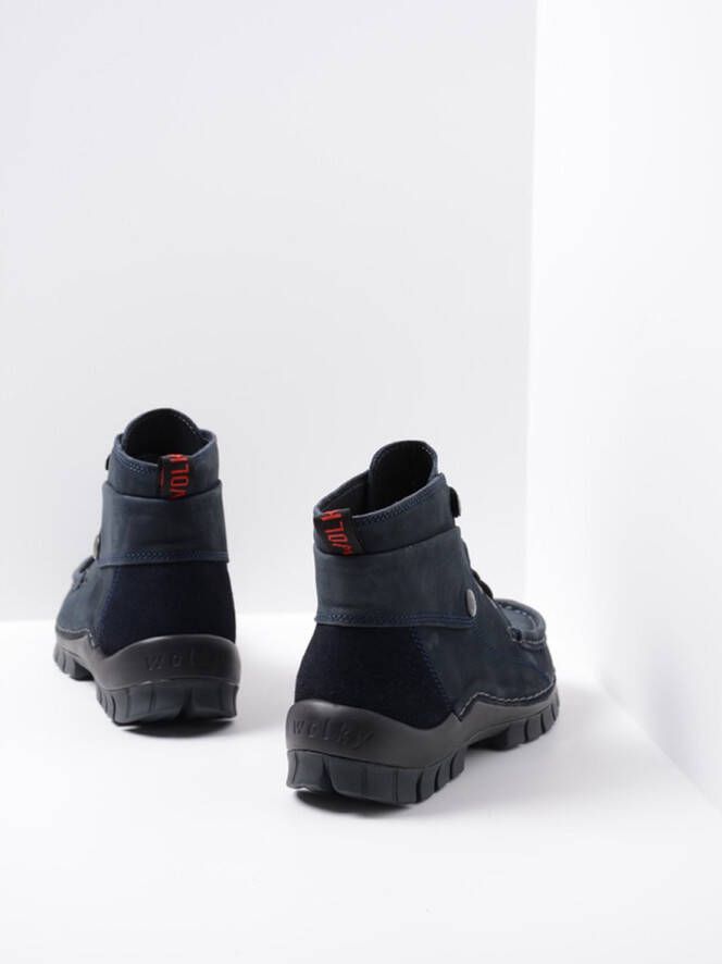 Wolky Dames Hoge veterschoenen 04725 Jump Blauw
