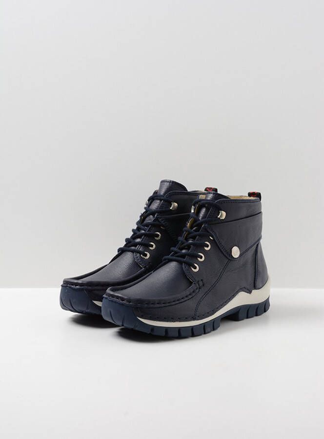 Wolky Hoge veterschoenen Jump Summer denim leer