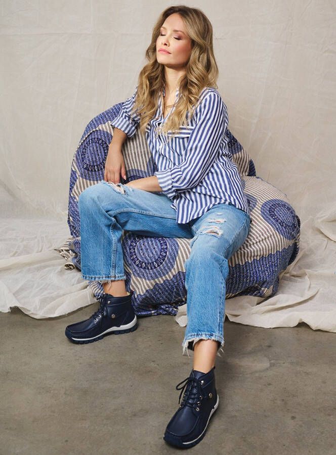 Wolky Hoge veterschoenen Jump Summer denim leer