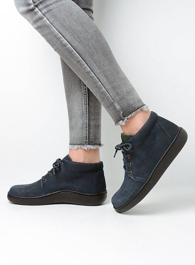Wolky Hoge veterschoenen Kansas Lady XW blauw nubuck