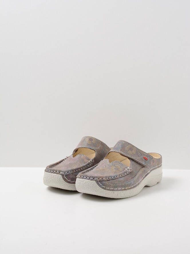 Wolky Klompen Roll Slipper taupe flower