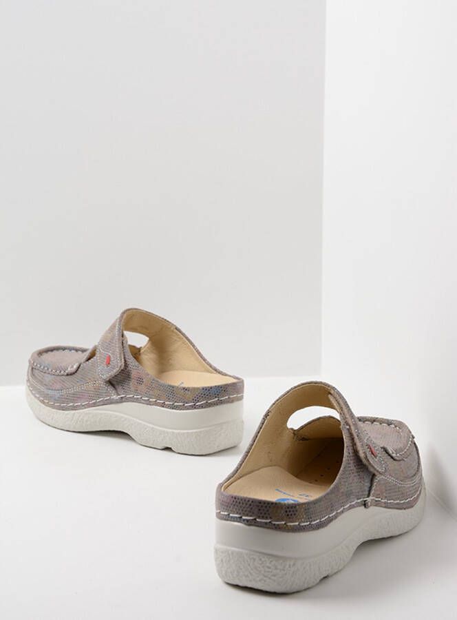 Wolky Klompen Roll Slipper taupe flower