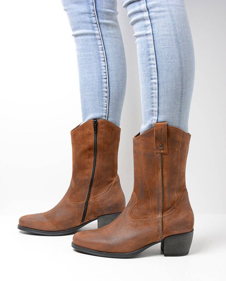 Wolky Laarzen Caprock cognac suede