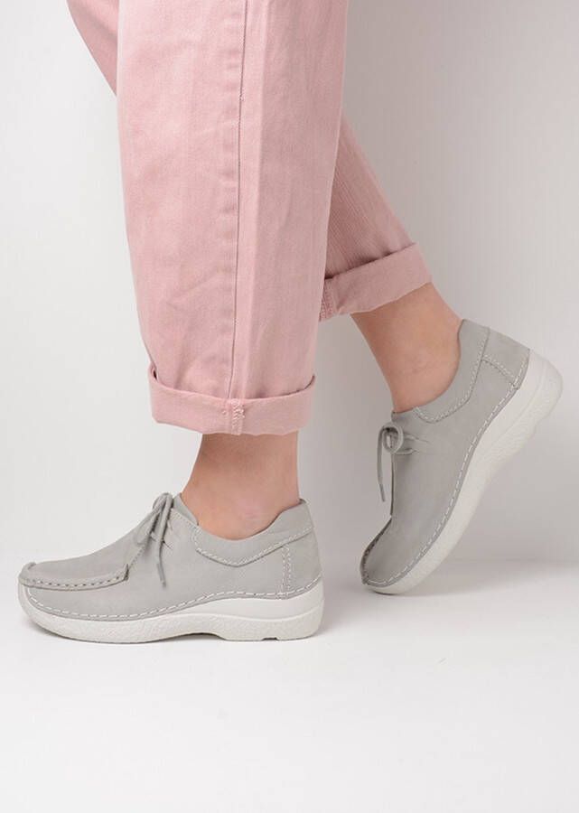 Wolky Lage veterschoenen Seamy Shoe lichtgrijs nubuck - Foto 6