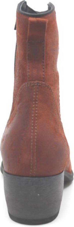 Wolky LUBBOCK Brushed 0287845 434 Roodbruine stoere dames westernboot met rits en uitneembaar voetbed