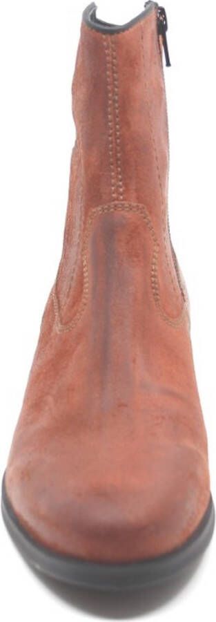 Wolky LUBBOCK Brushed 0287845 434 Roodbruine stoere dames westernboot met rits en uitneembaar voetbed