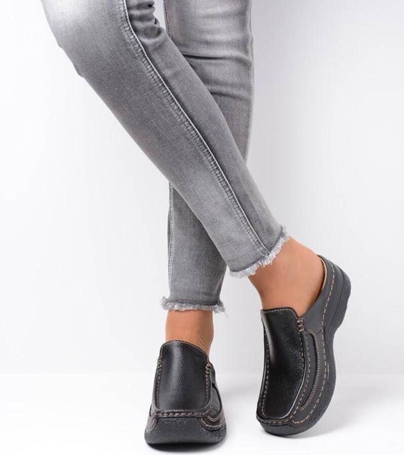 Wolky Roll Slide Dichte Teen zwart