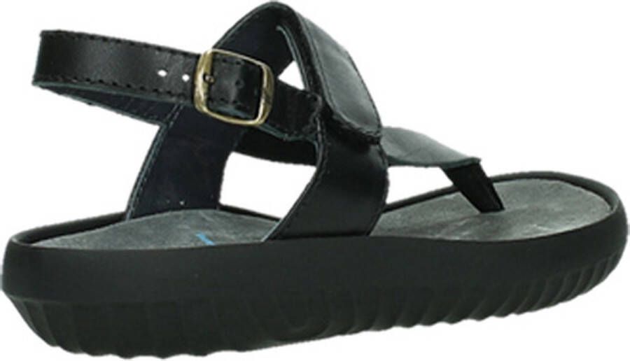 Wolky Sandalen Cebu zwart mat leer