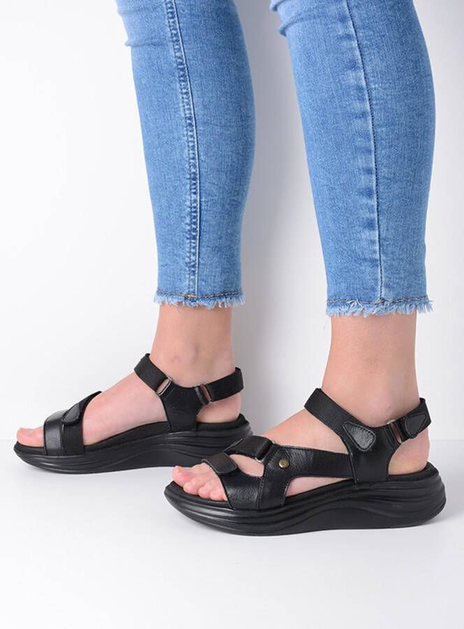 Wolky Sandalen Cirro zwart leer