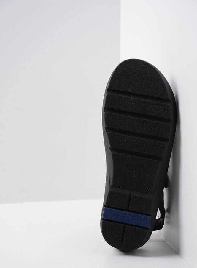 Wolky Sandalen Delft blauw letter nubuck