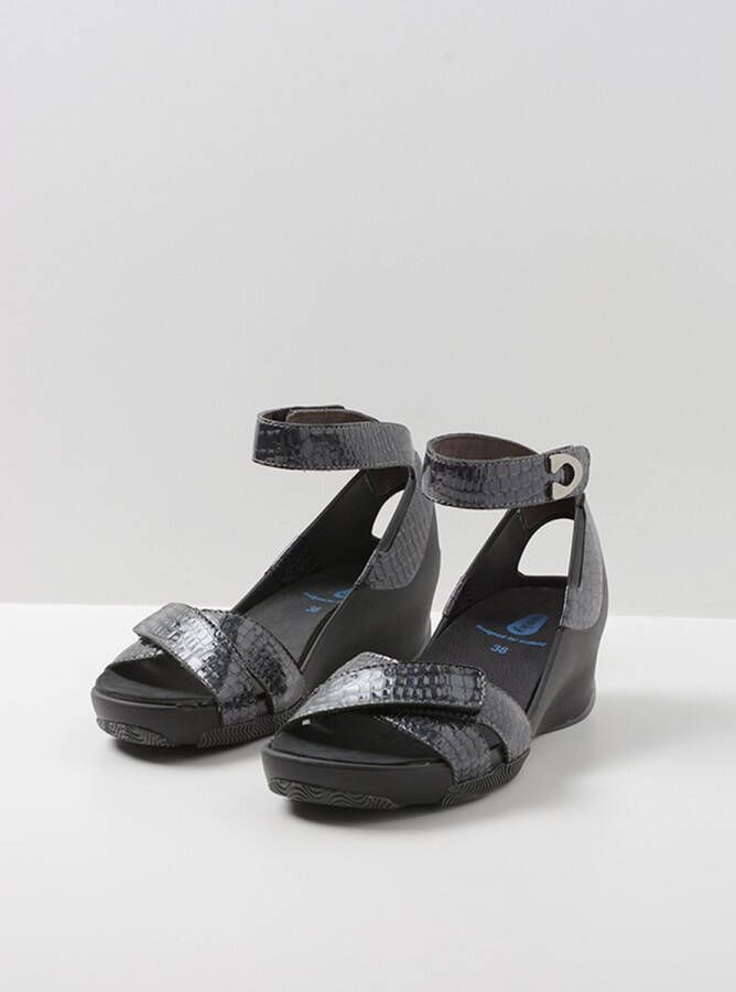 Wolky Sandalen Era antraciet crocolook lakleer - Foto 4