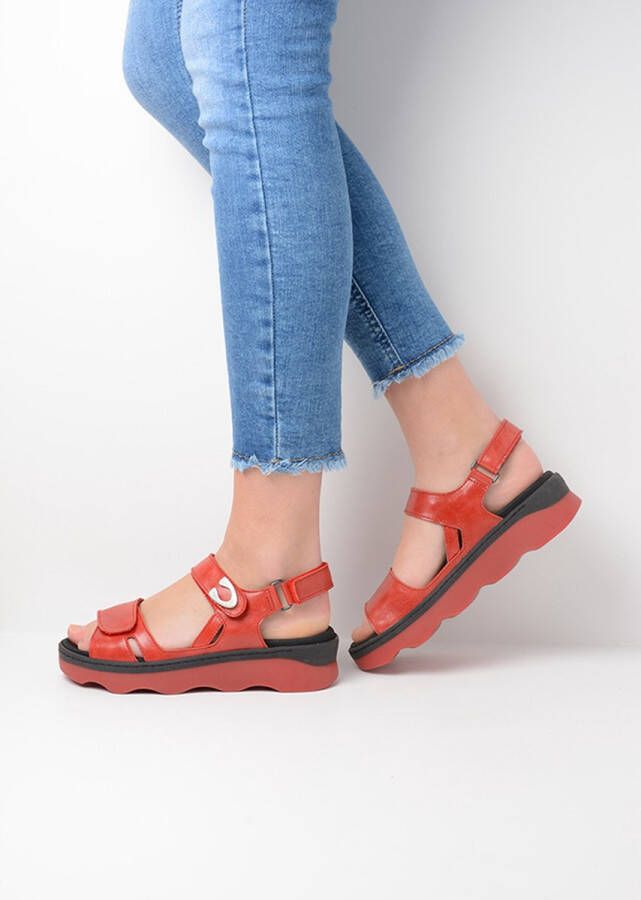 Wolky Sandalen Medusa rood leer