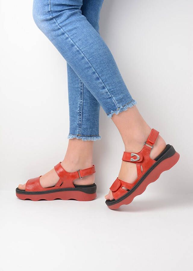 Wolky Sandalen Medusa rood leer