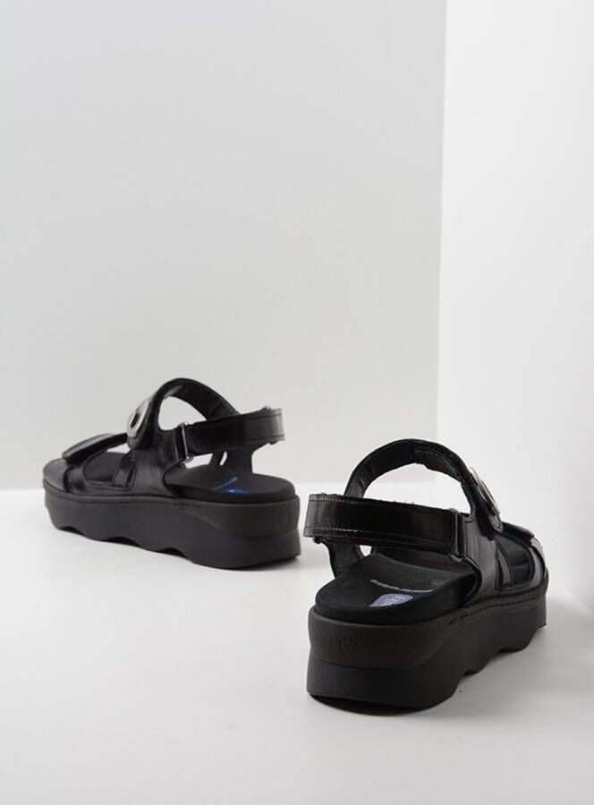 Wolky Zwarte Leren Zomer Sandaal met Comfort Black Dames - Foto 4