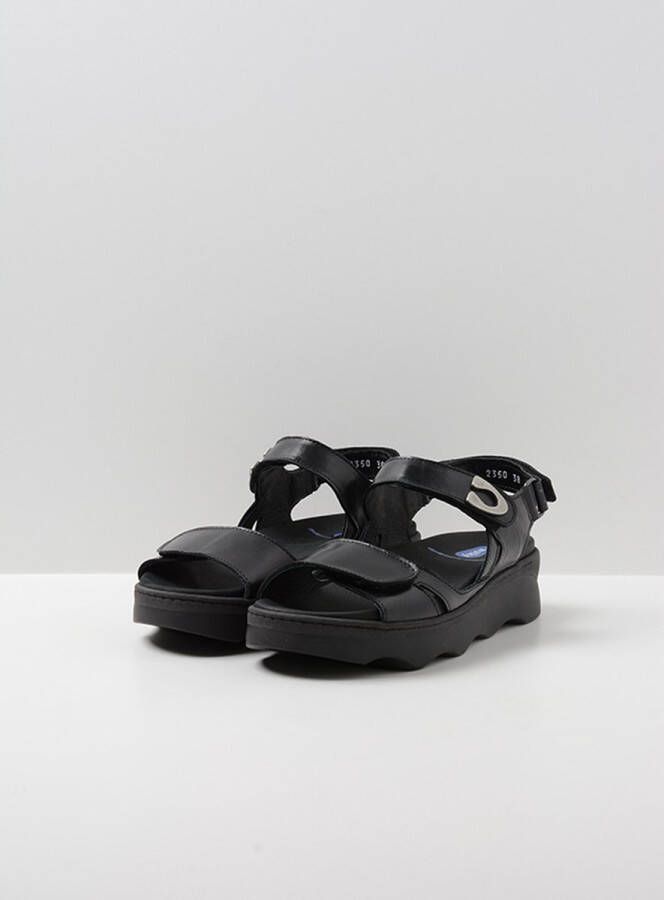 Wolky Zwarte Leren Zomer Sandaal met Comfort Black Dames - Foto 5