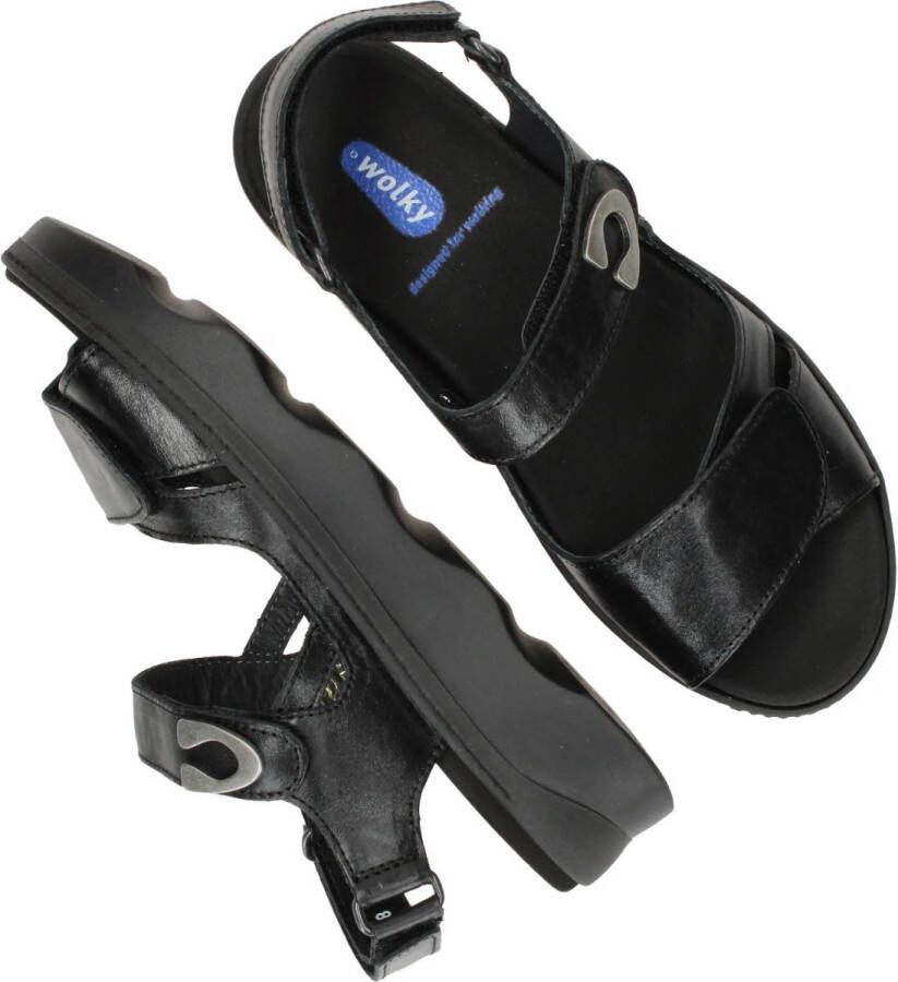 Wolky Sandalen Medusa zwart leer