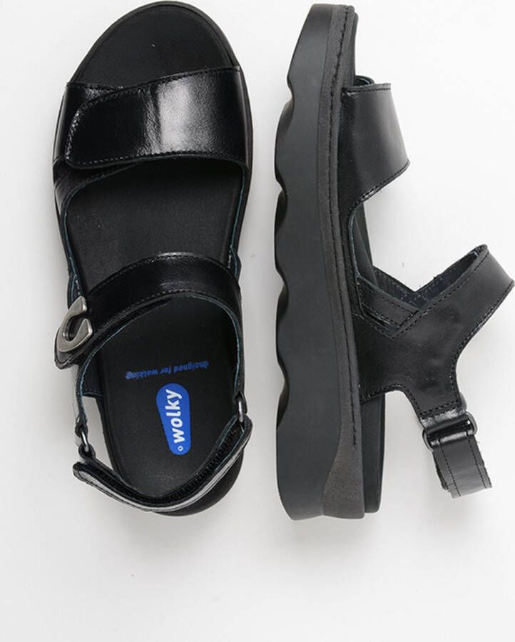 Wolky Sandalen Medusa zwart leer