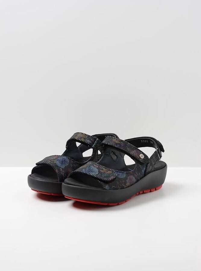 Wolky Sandalen Rio flower zwart