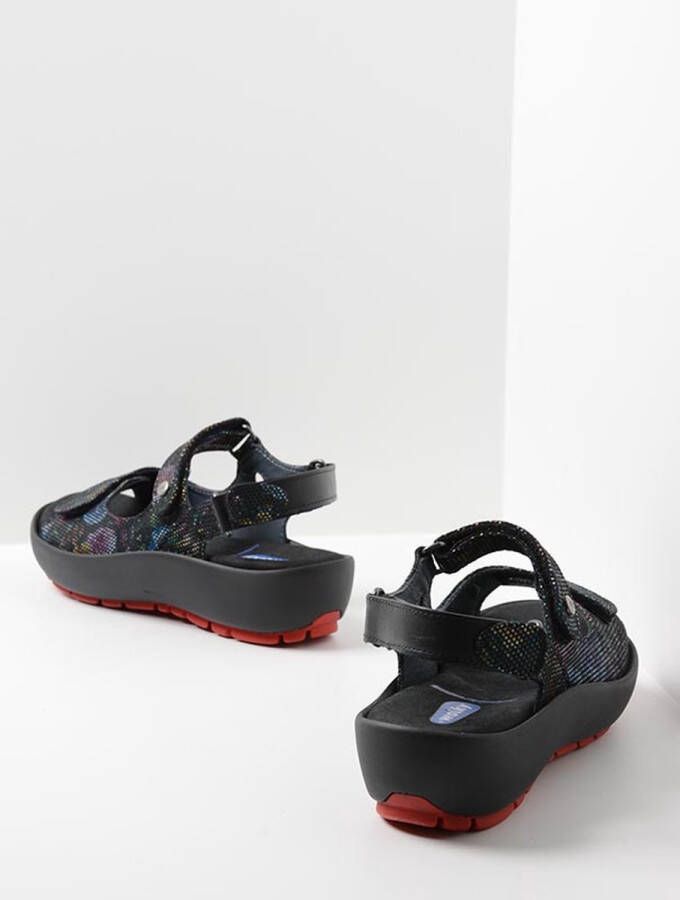 Wolky Sandalen Rio flower zwart