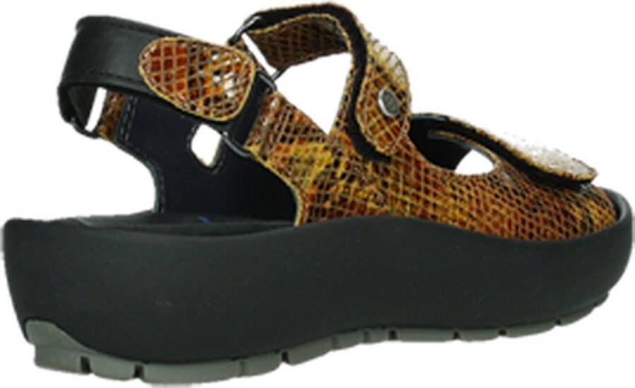 Wolky Sandalen Rio oker snake print leer