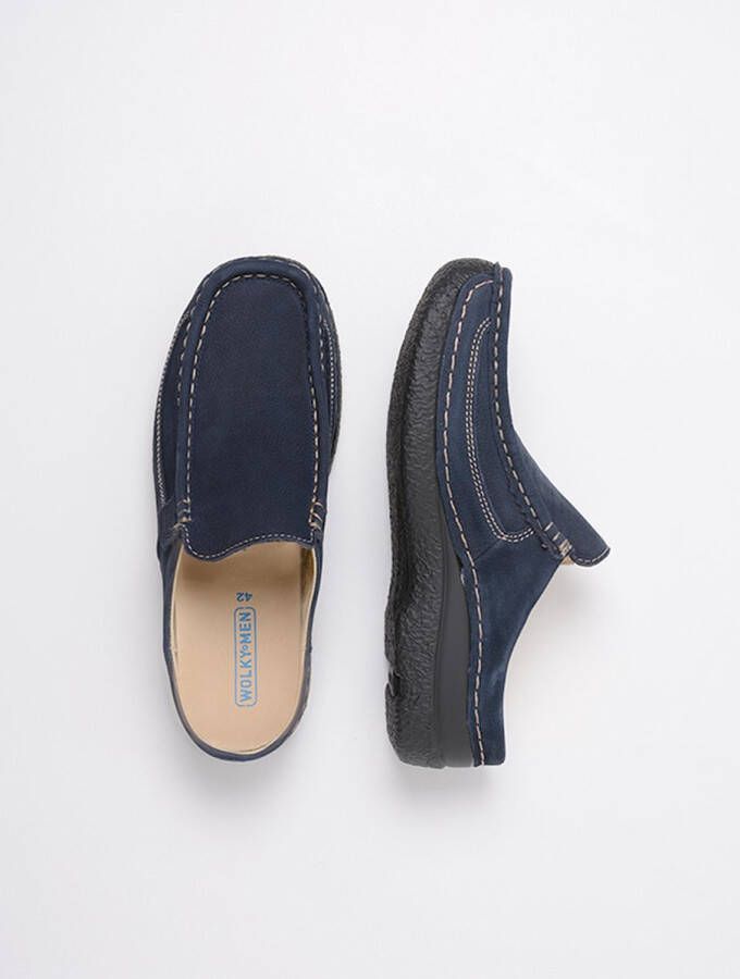 Wolky Shoe > Heren > Comfortschoenen Roll Slide men blauw nubuck