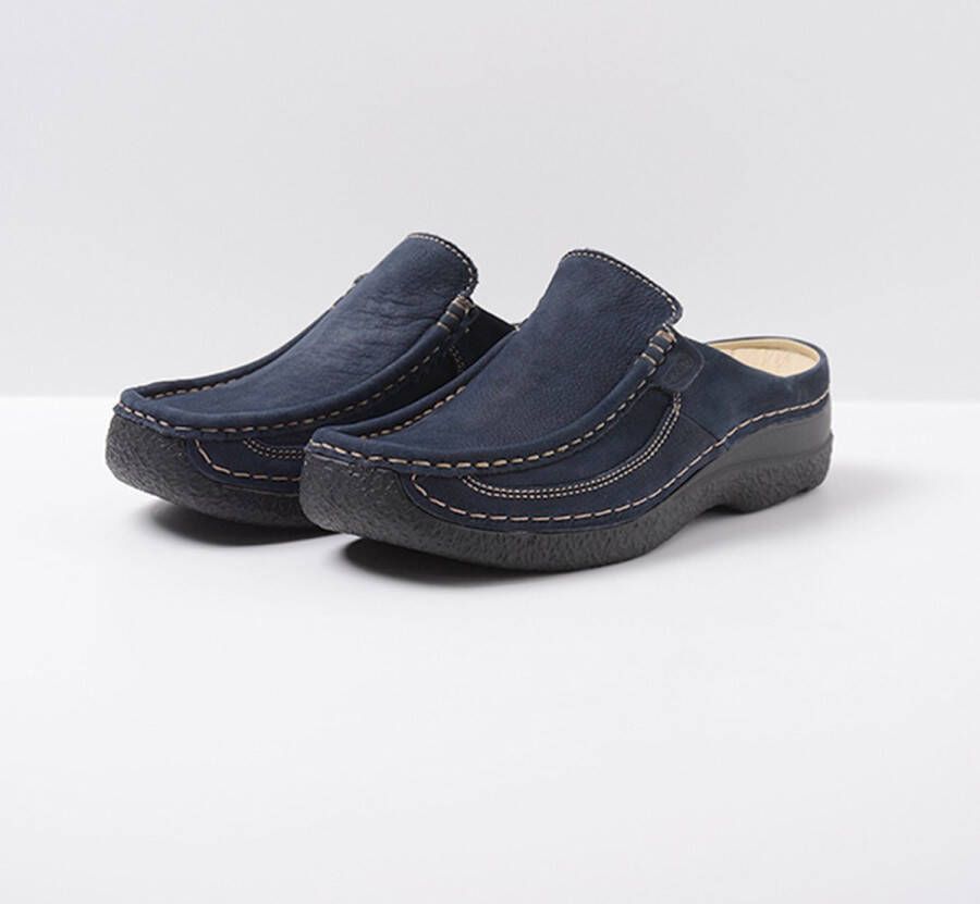 Wolky Shoe > Heren > Comfortschoenen Roll Slide men blauw nubuck