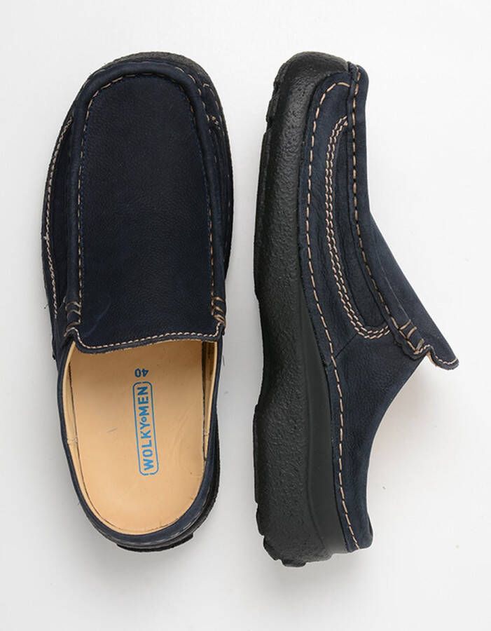 Wolky Shoe > Heren > Comfortschoenen Roll Slide men blauw nubuck