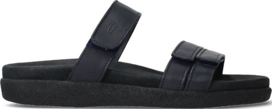 Wolky 0050130 800 Dames Slippers Slides Voorgevormd Voetbed Klittenbandsluiting Blauw