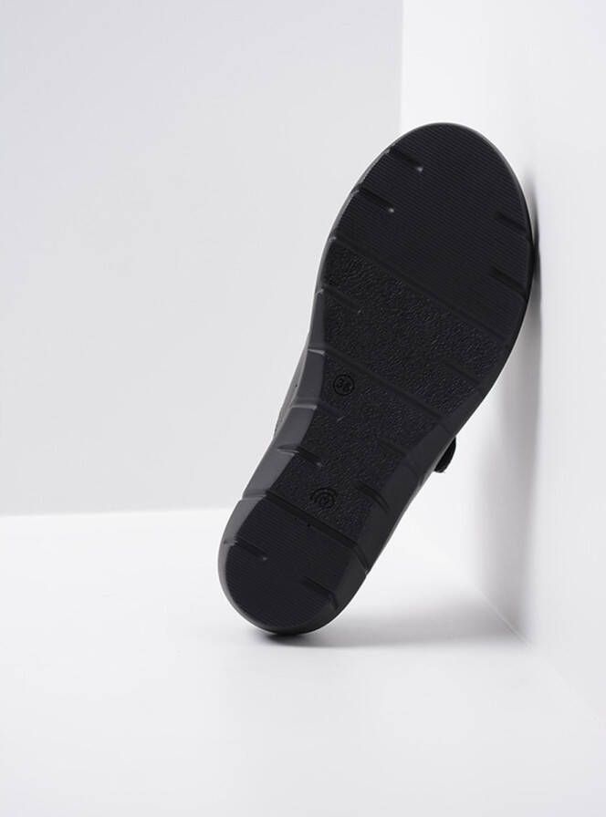 Wolky Slippers Cyprus zwart leer