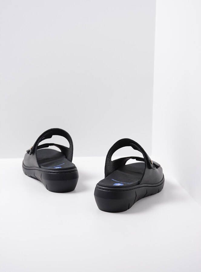Wolky Slippers Cyprus zwart leer
