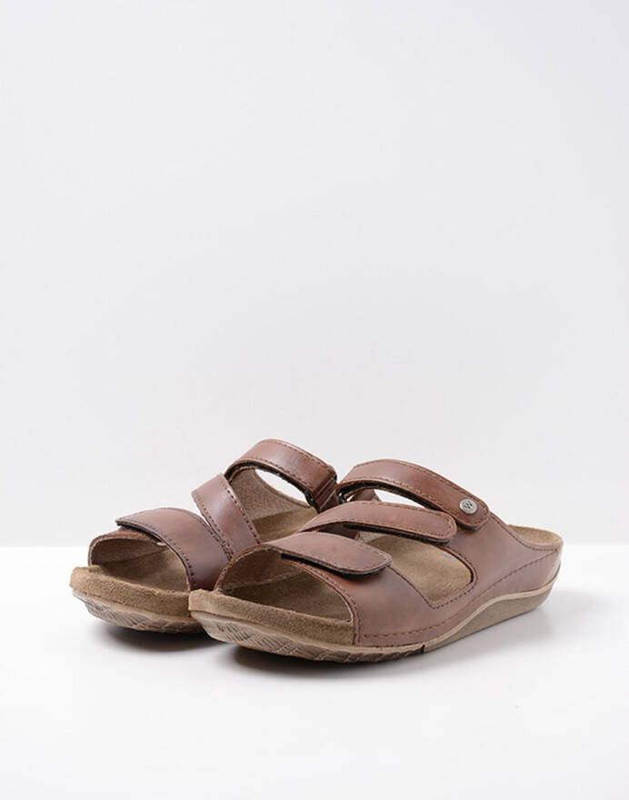 Wolky Slippers Jasper cognac leer