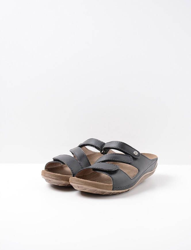 Wolky Slippers Jasper zwart leer