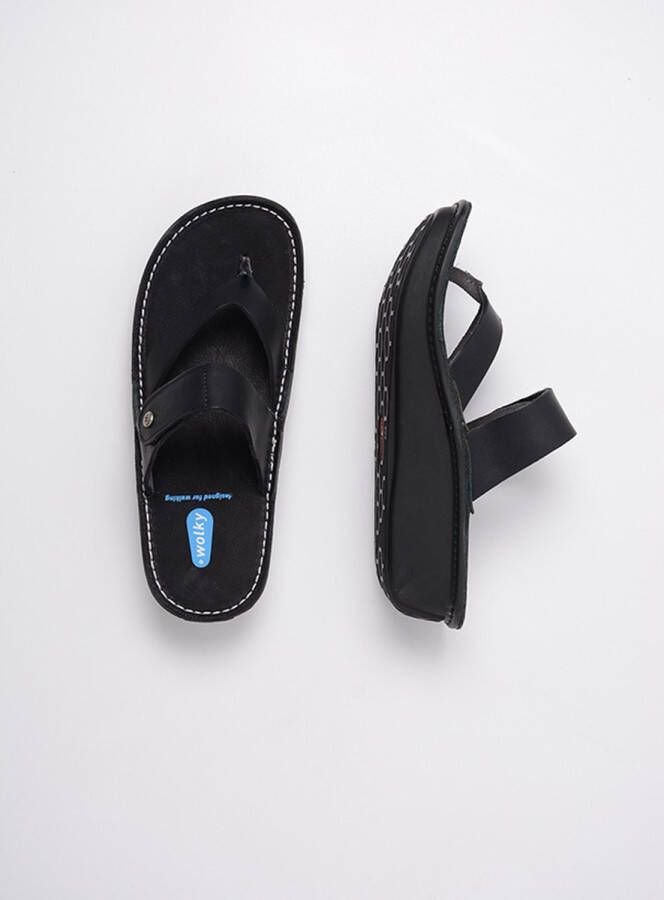 Wolky Slippers Martinique zwart leer