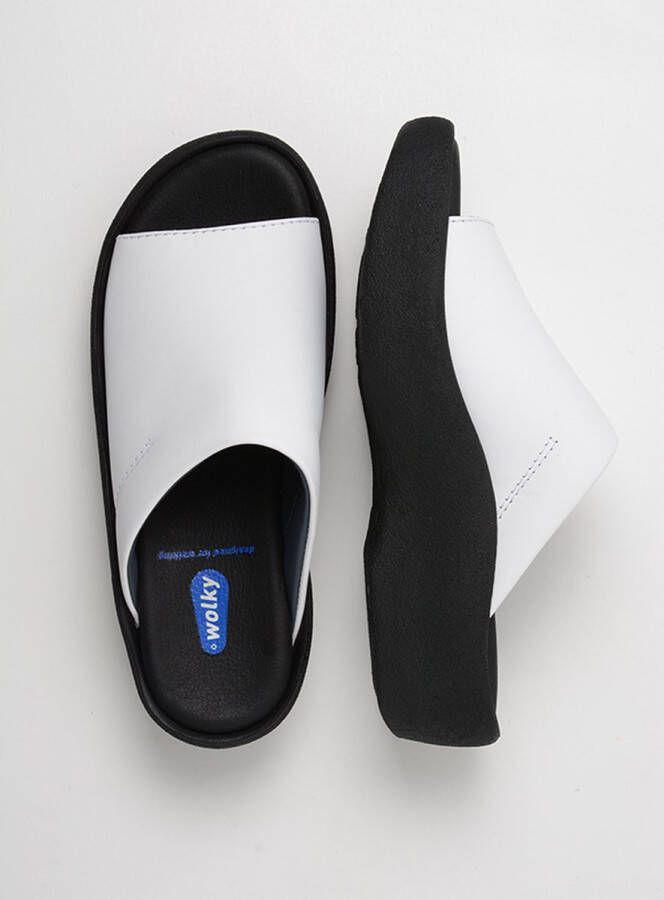 Wolky Slippers Nassau wit leer