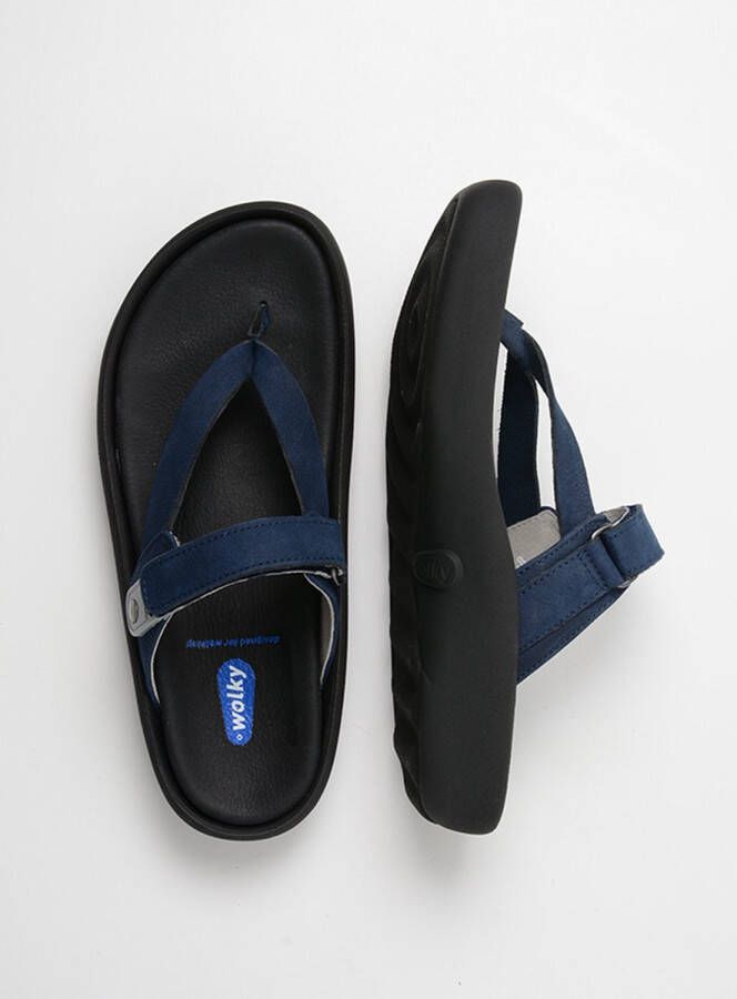 Wolky Slippers Peace blauw nubuck - Foto 4