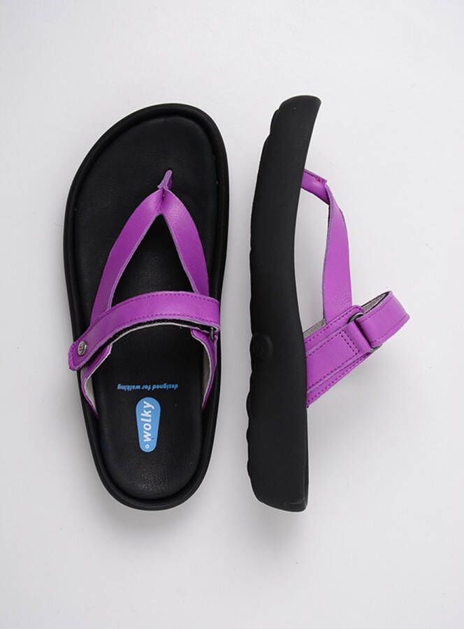 Wolky Slippers Peace fuchsia leer