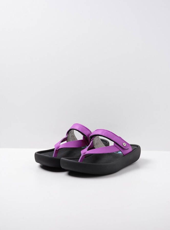 Wolky Slippers Peace fuchsia leer