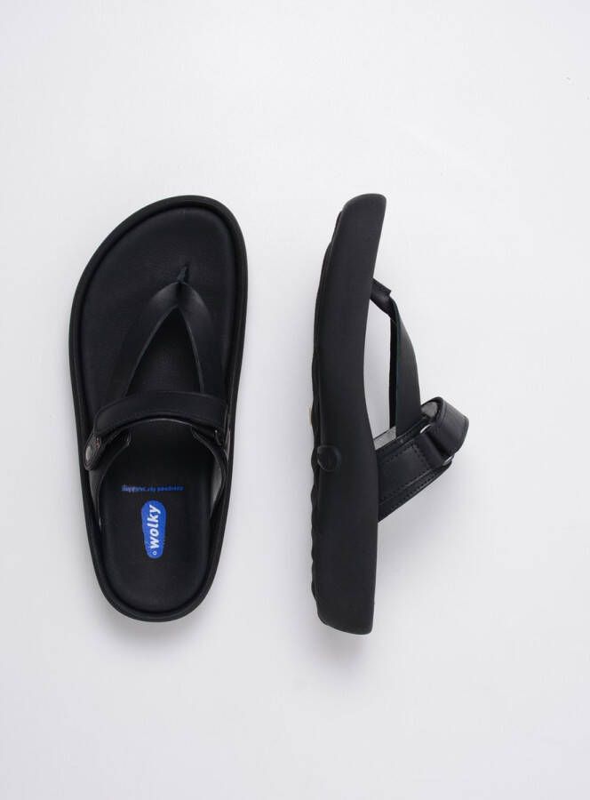 Wolky Slippers Peace zwart leer