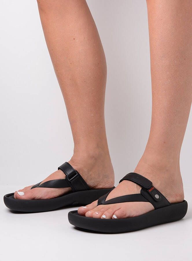 Wolky Slippers Peace zwart leer