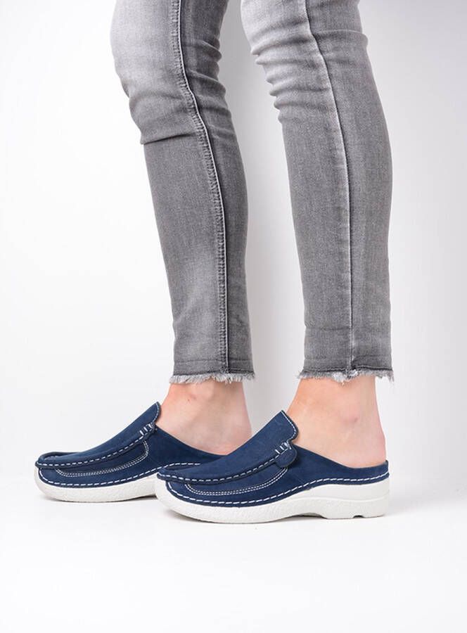 Wolky Dames Slippers 0620211-820 Roll Slide Antique Jeansblauw - Foto 6