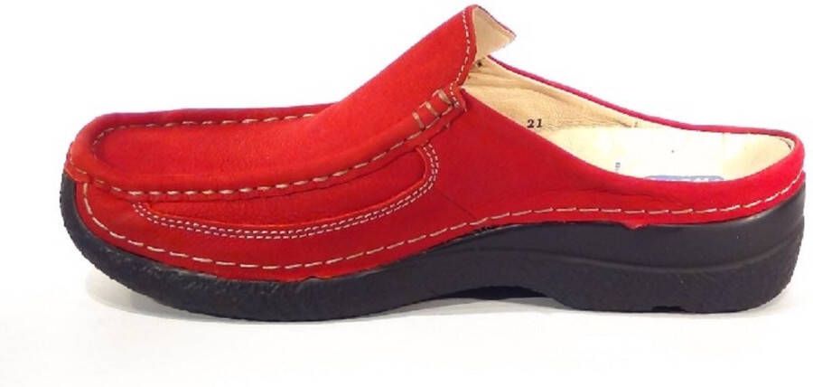 Wolky Slippers Roll Slide donkerrood nubuck
