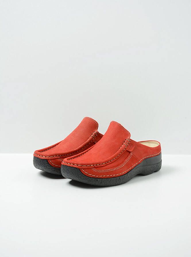 Wolky Slippers Roll Slide donkerrood nubuck