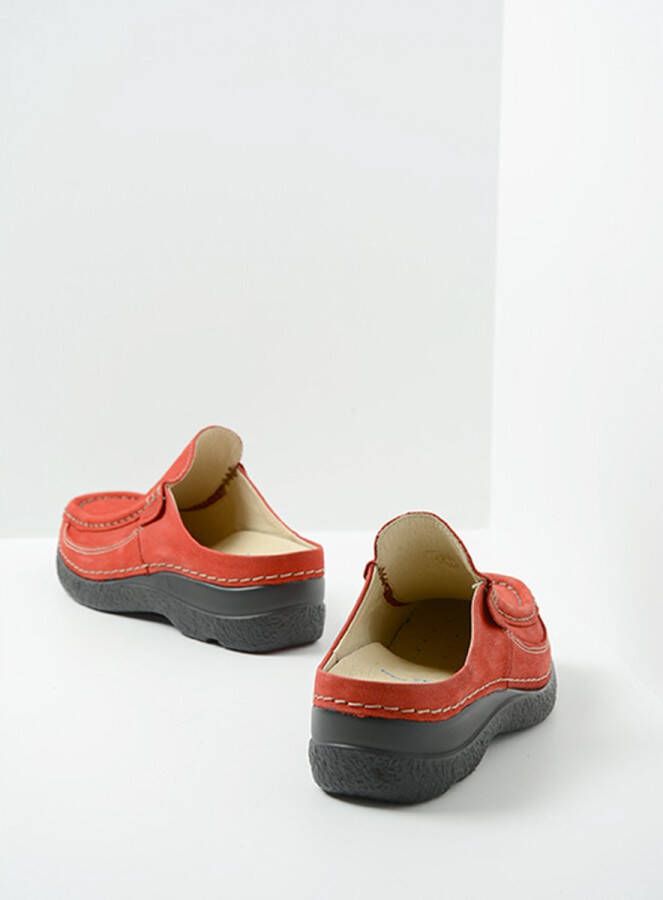 Wolky Slippers Roll Slide donkerrood nubuck
