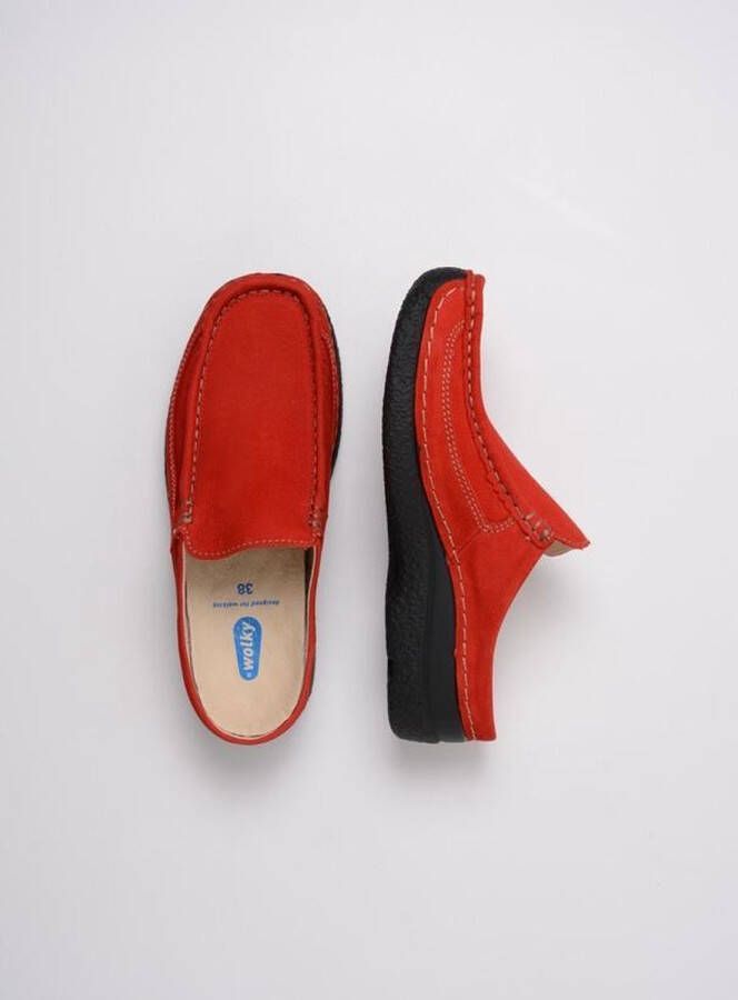 Wolky Slippers Roll Slide donkerrood nubuck